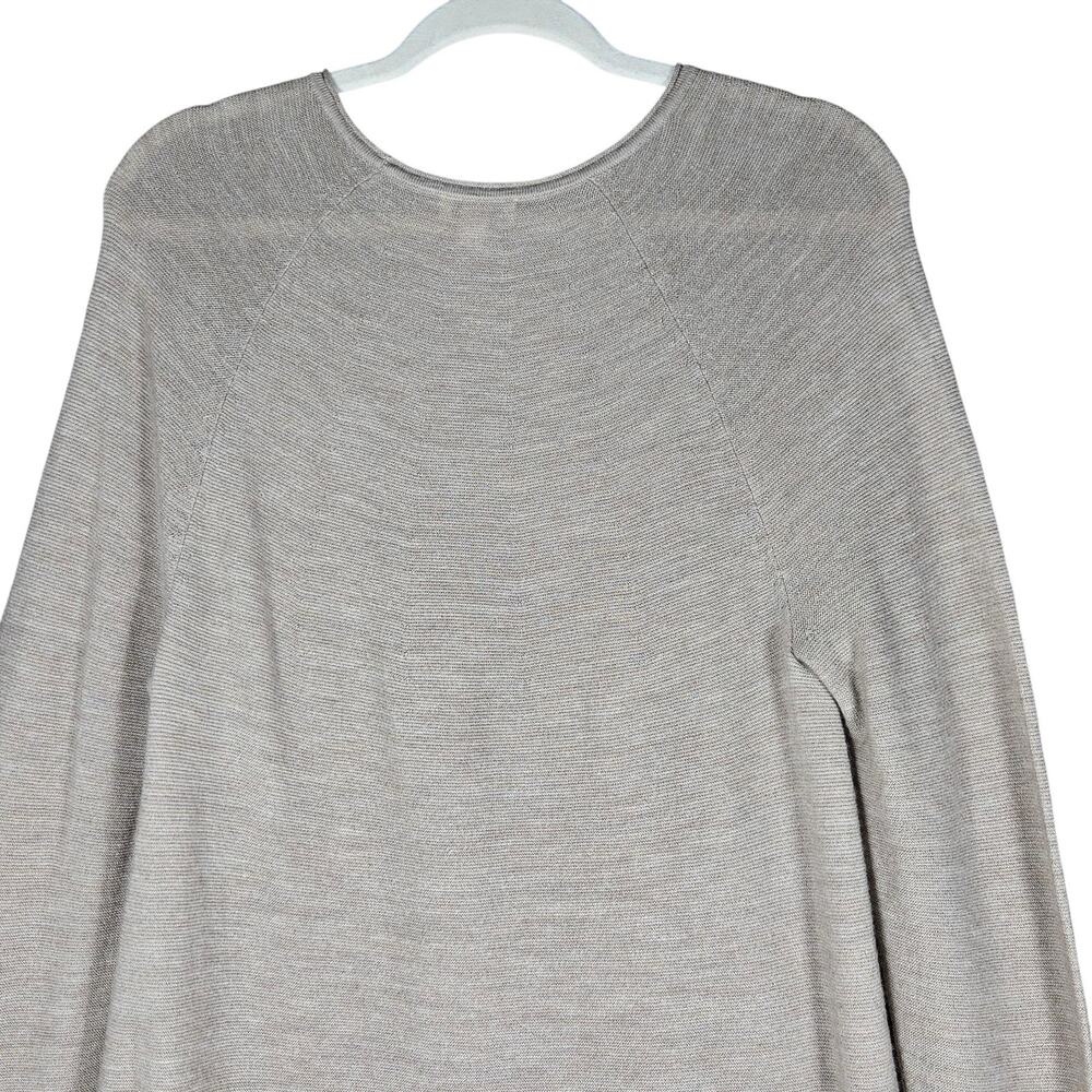 J Jill Sweater Womens Medium Taupe Merino Wool Long Sleeve Tunic Pullover Knit - Picture 7 of 8